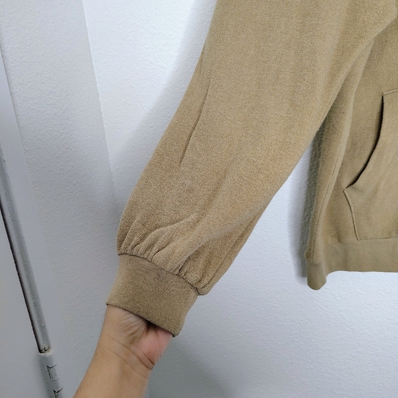 Madewell Women's Tan Balloon Sleeves Full Zip-Up Jacket Sz XL Pockets - Picture 6 of 14